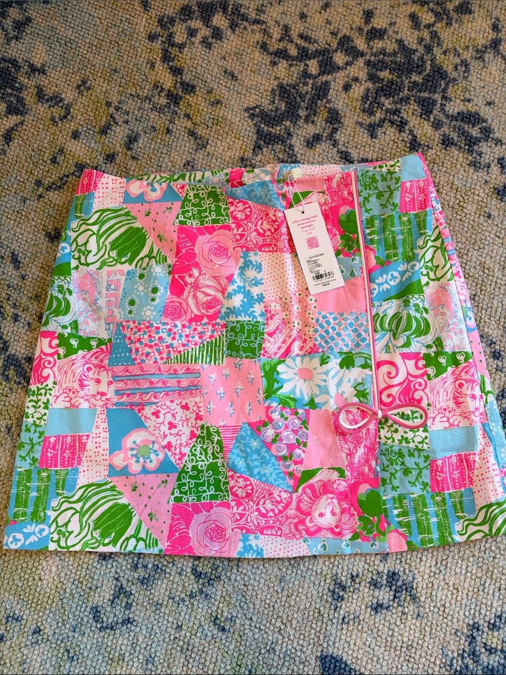 Lilly Pulitzer Patchwork Mini Skirt in Pink, Green & Blue